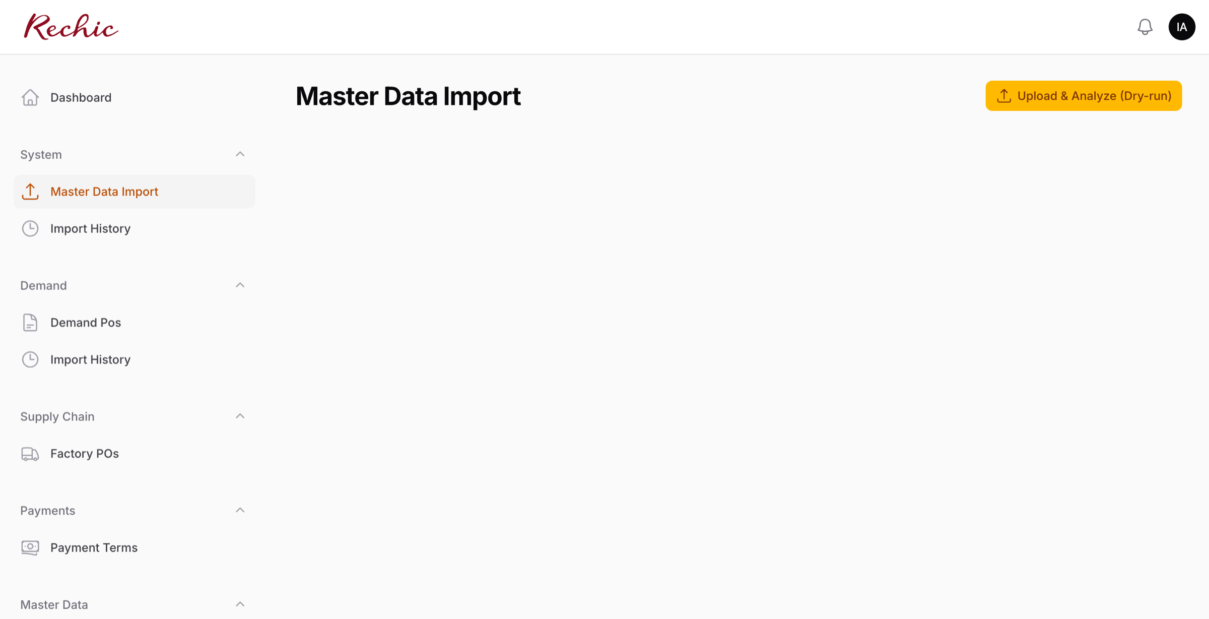 Trang Master Data Import